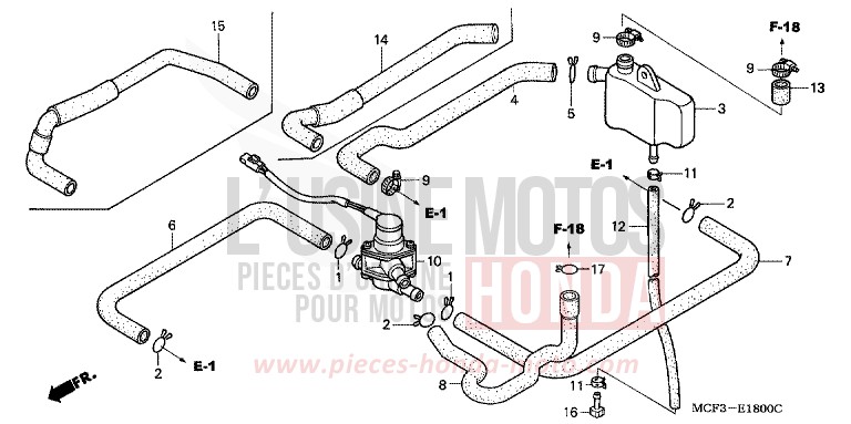 COMMANDE INJECTION D'AIR SOUPAPE de VTR1000 SP-2 GRAPHITE BLACK (NHB01) 2006